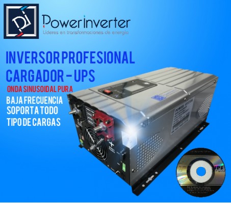 INVERSOR CARGADOR UPS - BAJA FRECUENCIA PSW 24VDC/220VAC 1500W 